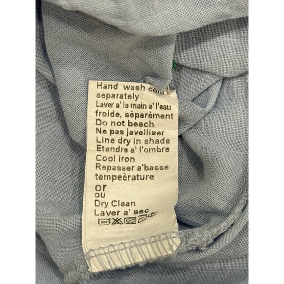 Terzo Millennio Button-Up Shirt Dress Light Blue Linen Blend Italy Womens Size S - Picture 8 of 8